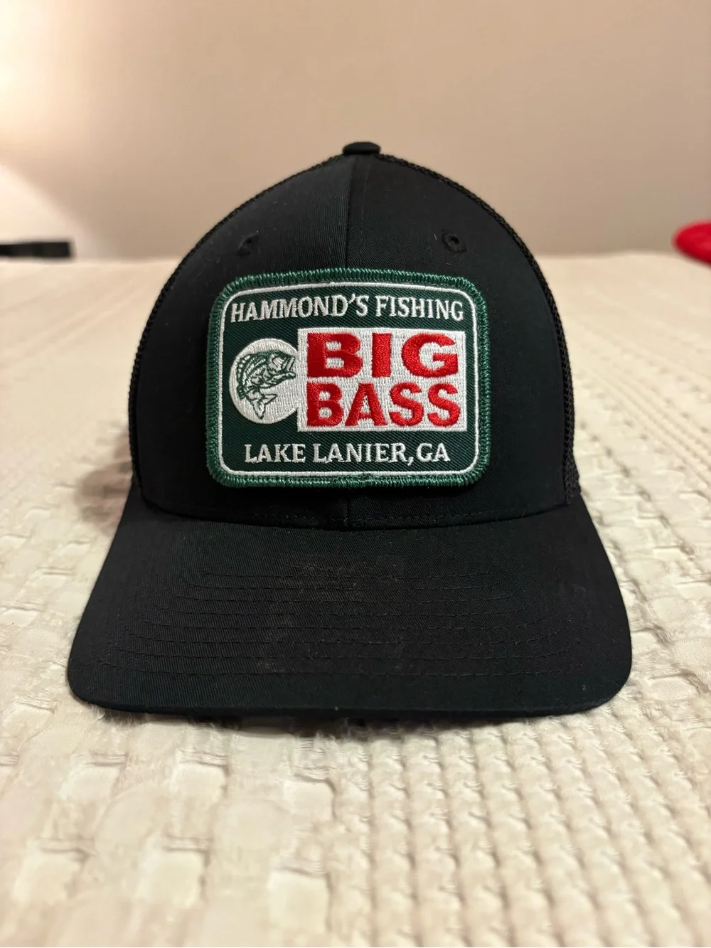 Hammond's Fishing Big Bass Black Patch Trucker Hat